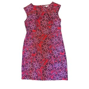 db Established 1962 Red Blie Floral Print Sleeveless Dress Womens Size 16 July 4